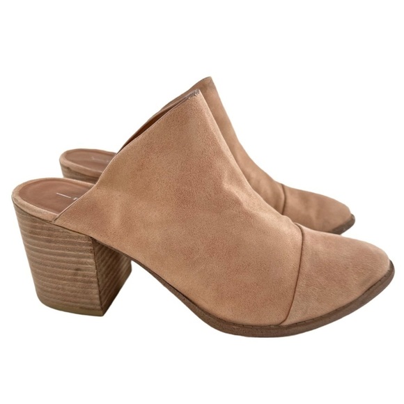 Report Tisha ankle booties 8.5 tan faux leather pointy cap toe slip on mules - Picture 13 of 13